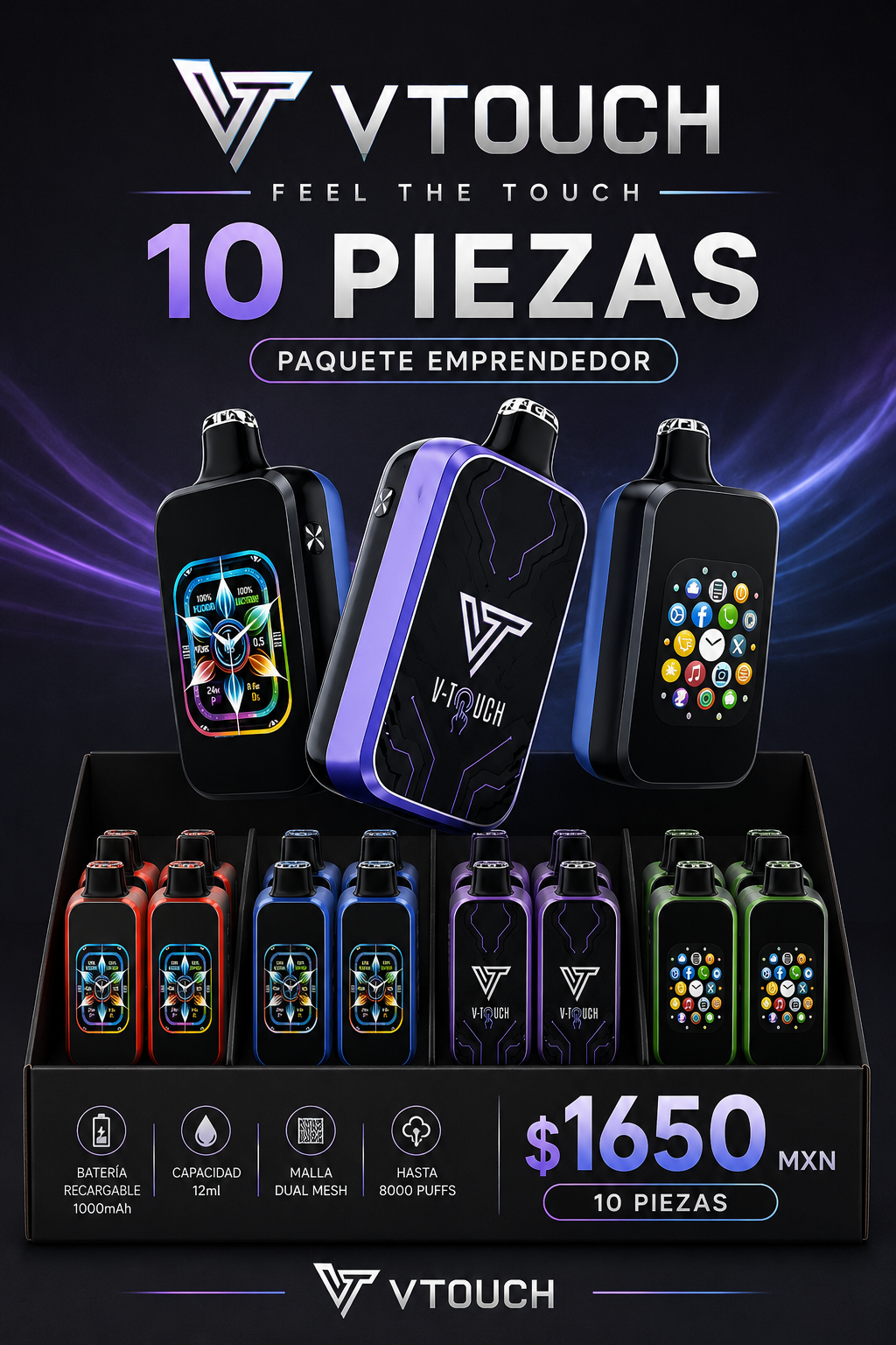 PAQUETE V TOUCH 10PZ