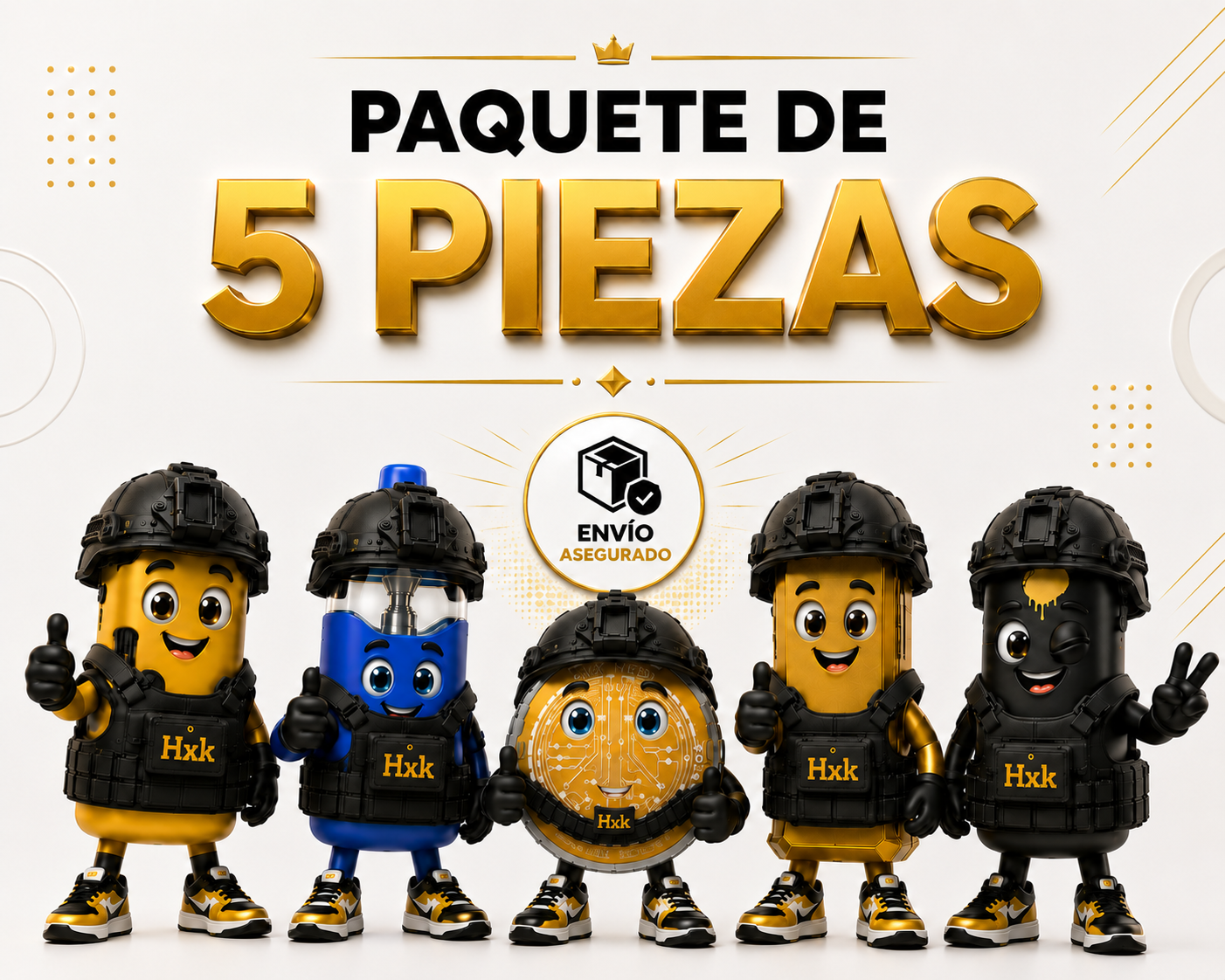 Pack 5 piezas Miel (Con seguro)