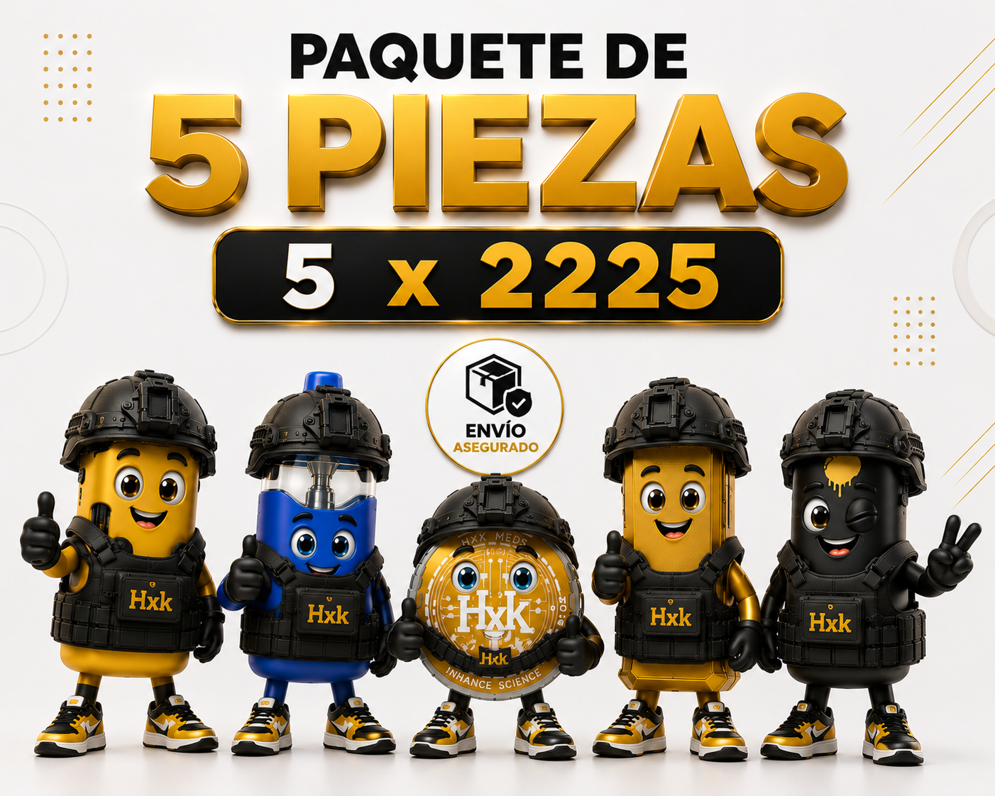 Pack 5 piezas Miel (Con seguro)